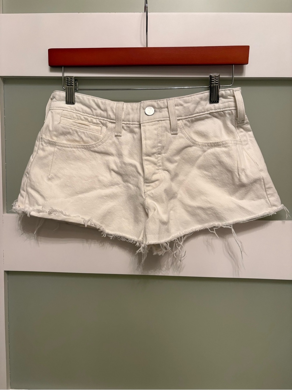 Anthropologie Pilcro White Denim Shorts Size 25P
